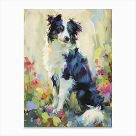 Border Collie Acrylic Painting 2 Canvas Print