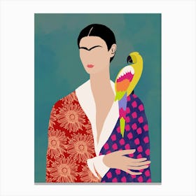 Frida's Parrot Canvas Print