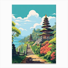 Bali, Indonesia, Flat Illustration 4 Canvas Print