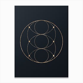 Abstract Geometric Gold Glyph on Dark Teal n.0232 Canvas Print