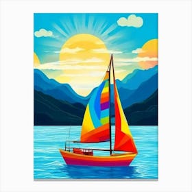 Sailboat In The Sea Canvas Print