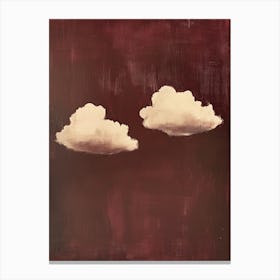 Clouds Wall Art Painting Burgundy Red Sky Print Canvas Print