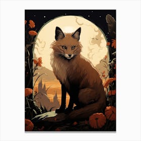Blanfords Fox Moon Illustration 2 Canvas Print