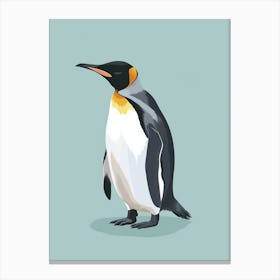 King Penguin Carcass Island Minimalist Illustration 4 Canvas Print