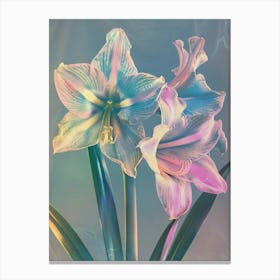 Iridescent Flower Amaryllis 2 Canvas Print