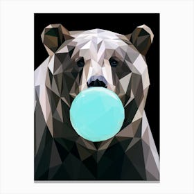 Bear Chewing Gum Canvas Print