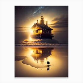 Lighthouse At Night 6 Canvas Print