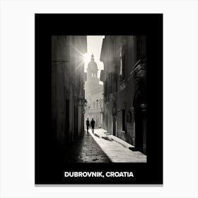 Poster Of Dubrovnik, Croatia, Mediterranean Black And White Photography Analogue 2 Canvas Print