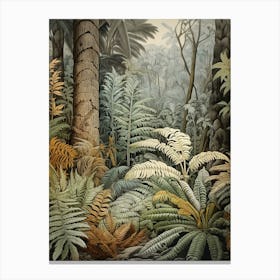 Vintage Jungle Botanical Illustration Jungle Fern 1 Canvas Print