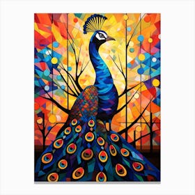 Peacock Abstract Pop Art 3 Canvas Print
