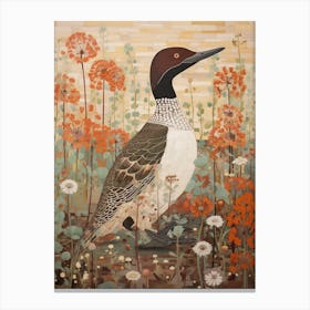 Common Loon 2 Detailed Bird Painting Canvas Print