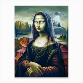 Starlight Siren Alien Mona Lisa Canvas Print