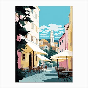 Dubrovnik, Croatia, Flat Pastels Tones Illustration 2 Canvas Print