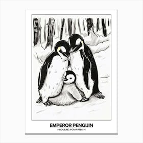 Penguin Huddling For Warmth Poster 6 Canvas Print
