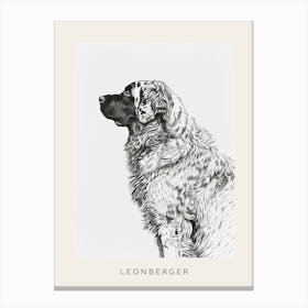 Leonberger Dog Line Sketch 1 Poster Canvas Print