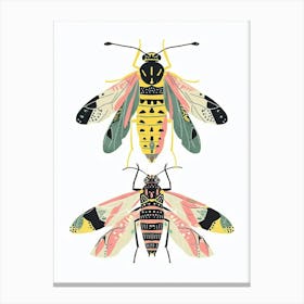 Colourful Insect Illustration Yellowjacket 3 Canvas Print