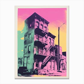 Brooklyn In Risograph Style 2 Canvas Print