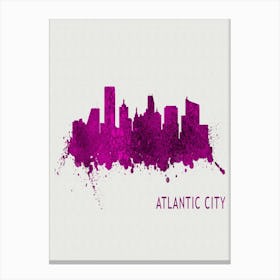 Atlantic City New Jersey City Purple Canvas Print