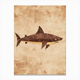 Cute Beige Tones Shark 2 Canvas Print