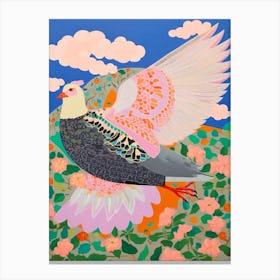 Maximalist Bird Painting Pigeon 1 Canvas Print