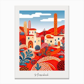 Poster Of Marrakech, Illustration In The Style Of Pop Art 2 Canvas Print