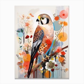 Bird Painting Collage American Kestrel 1 Canvas Print