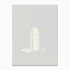 Soy Milk Buttermilk Dairy Food Minimal Line Drawing Canvas Print