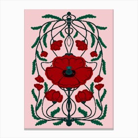 Deco Poppy Canvas Print