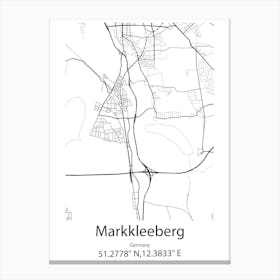 Markkleeberg,Germany Minimalist Map Canvas Print