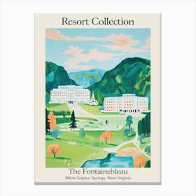 Poster Of The Greenbrier   White Sulphur Springs, West Virginia   Resort Collection Storybook Illustration 1 Canvas Print