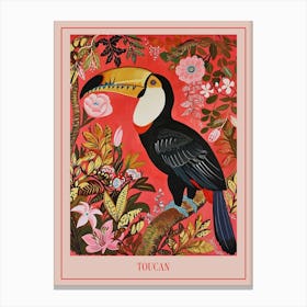 Floral Animal Painting Toucan 4 Poster Canvas Print