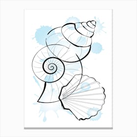 Line Art Shells Canvas Print