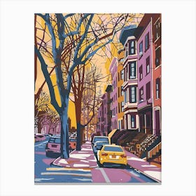 Riverdale New York Colourful Silkscreen Illustration 1 Canvas Print