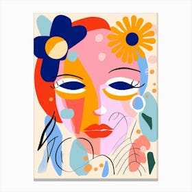 Floral Face Illustration 1 Canvas Print