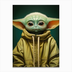 Baby Yoda Mandalorian Art Canvas Print