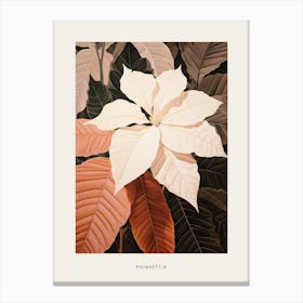 Flower Illustration Poinsettia Poster Canvas Print