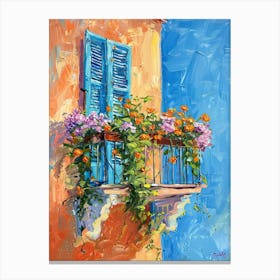 Balcony Painting In Corfu 1 Canvas Print