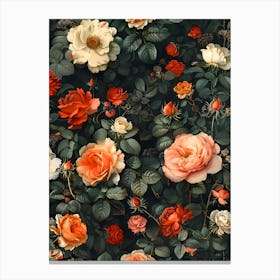 Wallpaper Roses Canvas Print