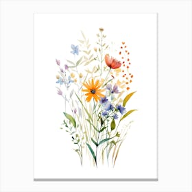 Watercolor Wildflowers Canvas Print