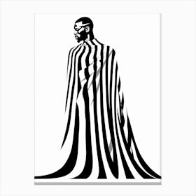 Black And White Striped Man Canvas Print