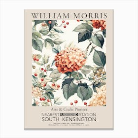 William Morris Prints Hydrangea Red Christmas Gift Winter Vintage Canvas Print