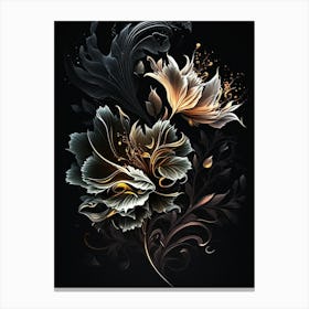Elegant Abstract Floral Painting Canvas Print