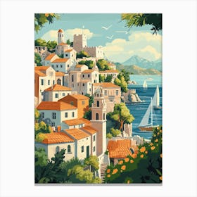 An Illustration Style Poster Of Rhodes 2 Canvas Print