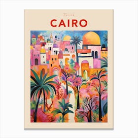 Cairo Egypt Fauvist Travel Poster Canvas Print