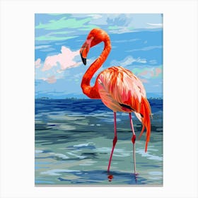 Greater Flamingo East Africa Kenya Tropical Illustration 7 Canvas Print