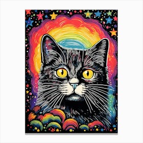 Cosmic Pawsibilities, Psychedelic Cats series Canvas Print