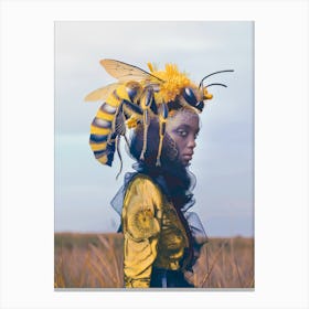 "Surreal Bee: Futuristic Fashion Art" Canvas Print