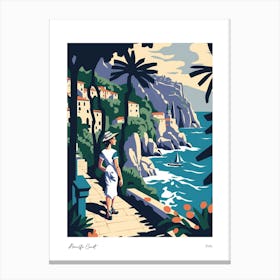 Amalfi Coast Matisse Style, Italy 7 Watercolour Travel Poster Canvas Print