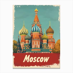 Aihrgdesign A Vintage Travel Poster Of Moscow 2 Canvas Print