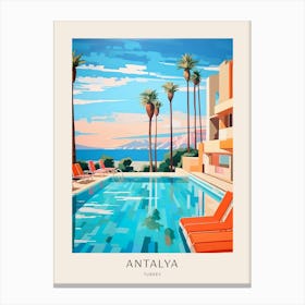Antalya, Turkey 4 Midcentury Modern Pool Poster Canvas Print